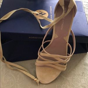 Adrienne Vittadini yellow lace up strap shoes